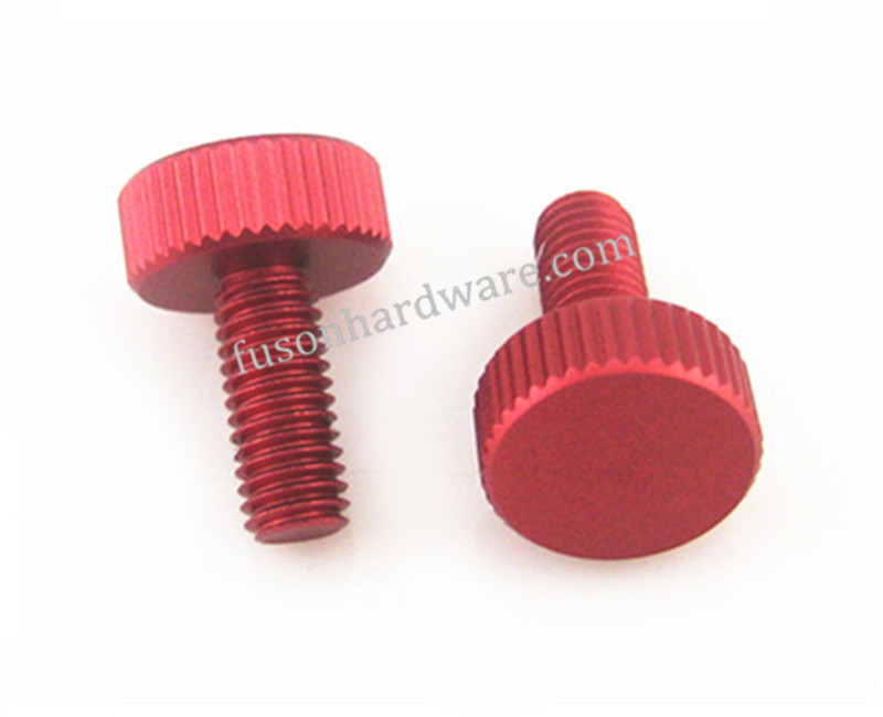 Computer Graphics Card Flat Head Knurled Thumb Screws Wine Red