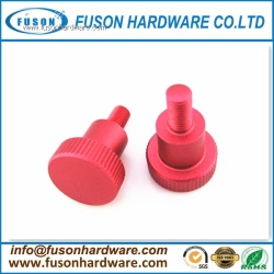 Knurled Head Thumb Screw Anodized Red/Aluminum CNC Lathes Parts, Red Aluminum Thumb Screws, Shoulder Screws